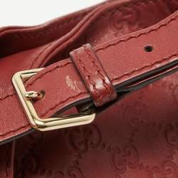 Pre Owned Gucci Red Guccissima Leather Charlotte Hobo