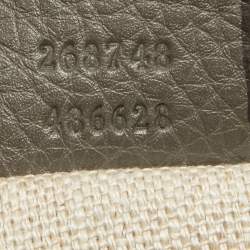 Pre Owned Gucci Grey Python and Leather Greenwhich Baguette Bag