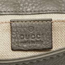 Pre Owned Gucci Grey Python and Leather Greenwhich Baguette Bag