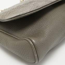 Pre Owned Gucci Grey Python and Leather Greenwhich Baguette Bag