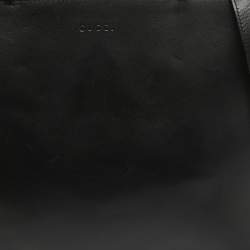 مملوكة مسبقًا Gucci Black Leather Bamboo Nymphaea Tote