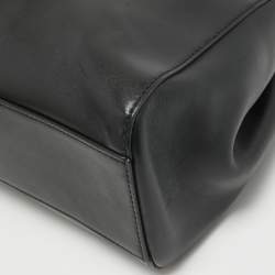 مملوكة مسبقًا Gucci Black Leather Bamboo Nymphaea Tote