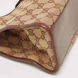 Pre Owned Gucci Beige/Brown GG Canvas and Leather Jackie Bardot Hobo