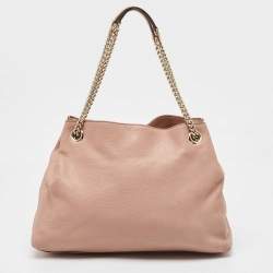 Gucci Rose Poudre Leather Medium Soho Chain Tote