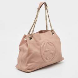 Gucci Rose Poudre Leather Medium Soho Chain Tote