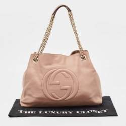 Gucci Rose Poudre Leather Medium Soho Chain Tote