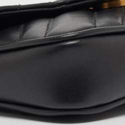 Gucci Black Matelassé Leather GG Marmont 2.0 Purse on Chain