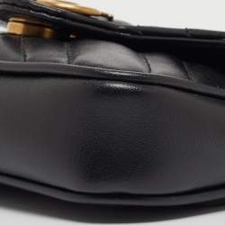 Gucci Black Matelassé Leather GG Marmont 2.0 Purse on Chain