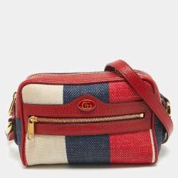 Pre Owned Gucci Multicolor Canvas and Leather Mini Ophidia Crossbody Bag
