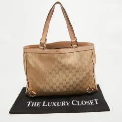 Pre Owned Gucci Dusty Pink/Gold GG Lurex Fabric and Leather Tote