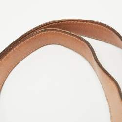 Pre Owned Gucci Dusty Pink/Gold GG Lurex Fabric and Leather Tote