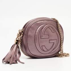 Gucci Metallic Purple Leather Mini Soho Disco Chain Shoulder Bag