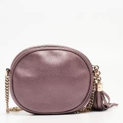 Gucci Metallic Purple Leather Mini Soho Disco Chain Shoulder Bag