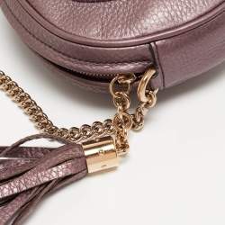 Gucci Metallic Purple Leather Mini Soho Disco Chain Shoulder Bag
