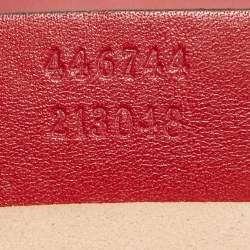 Pre Owned Gucci Red Matelassé Leather Mini GG Marmont Shoulder Bag