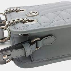 Gucci Grey Leather Mini GG Marmont Shoulder Bag
