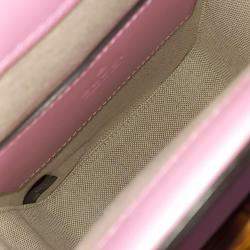 Pre Owned Gucci Pink Leather Mini Bamboo Tote Bag