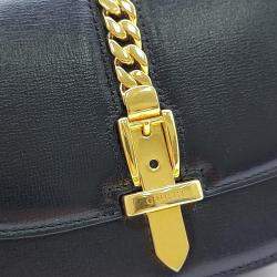 Gucci Black Leather Sylvie 1969 Mini Shoulder Bag