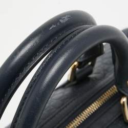 Pre Owned Gucci Navy Blue Guccissima Leather Medium Joy Boston Bag
