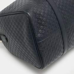 Pre Owned Gucci Navy Blue Guccissima Leather Medium Joy Boston Bag