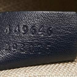 Pre Owned Gucci Navy Blue Guccissima Leather Medium Joy Boston Bag