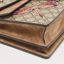 Gucci Beige GG Supreme Canvas and Suede Medium Dubai Exclusive Dionysus Embellished Shoulder Bag