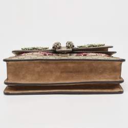 Gucci Beige GG Supreme Canvas and Suede Medium Dubai Exclusive Dionysus Embellished Shoulder Bag