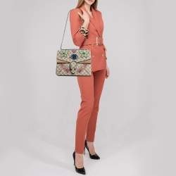 Gucci Beige GG Supreme Canvas and Suede Medium Dubai Exclusive Dionysus Embellished Shoulder Bag