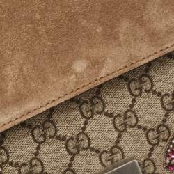 Gucci Beige GG Supreme Canvas and Suede Medium Dubai Exclusive Dionysus Embellished Shoulder Bag