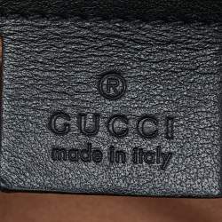 Gucci Black Matelassé Leather Small GG Marmont Shoulder Bag