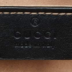 Pre Owned Gucci Black Matelassé Leather Small GG Marmont Camera Bag