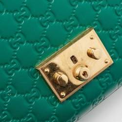 Gucci Green Guccissima Leather Medium Padlock Shoulder Bag
