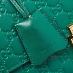 Gucci Green Guccissima Leather Medium Padlock Shoulder Bag