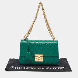 Gucci Green Guccissima Leather Medium Padlock Shoulder Bag