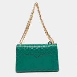 Gucci Green Guccissima Leather Medium Padlock Shoulder Bag