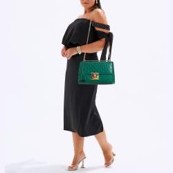 Gucci Green Guccissima Leather Medium Padlock Shoulder Bag