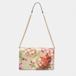 Gucci Multicolor GG Blooms Leather Flap Wallet on Chain 