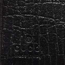 مملوكة مسبقًا Gucci Black GG Canvas and Leather Bamboo Bar Compact Wallet