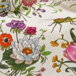 Pre Owned Gucci Multicolor Floral Print Canvas and Leather Small Horsebit Hobo