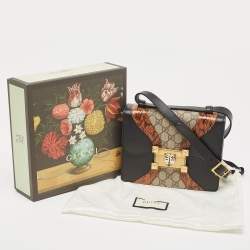 Pre Owned Gucci Multicolor GG Supreme Canvas and Elaphe Medium Osiride Shoulder Bag
