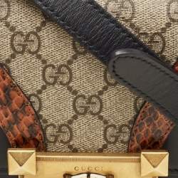 Pre Owned Gucci Multicolor GG Supreme Canvas and Elaphe Medium Osiride Shoulder Bag