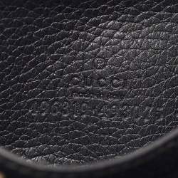 Pre Owned Gucci Black Leather Logo Zip Purse 