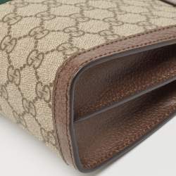 Pre Owned Gucci Brown/Beige GG Supreme Canvas Small Ophidia Shoulder Bag