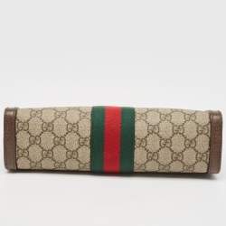 Pre Owned Gucci Brown/Beige GG Supreme Canvas Small Ophidia Shoulder Bag