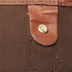 Pre Owned Gucci Brown/Beige GG Supreme Canvas and Leather Shopper Tote