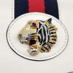 مملوكة مسبقًا Gucci White Leather Rajah Crossbody Bag