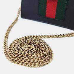 Pre Owned Gucci Black Calfskin Small Sylvie Shoulder Bag 