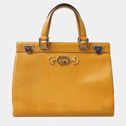 Gucci Yellow Leather Medium Zumi Tote Bag