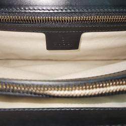 Pre Owned Gucci Black Leather Medium Heart GG Marmont Shoulder Bag
