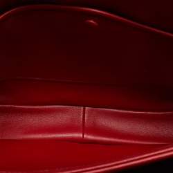 Pre Owned Gucci Red Python Medium Lady Lock Top Handle Bag